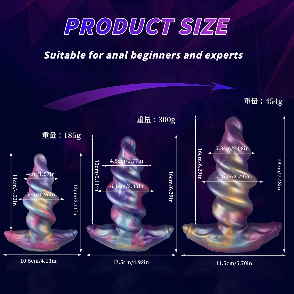 Silicone Screw Anal Plug Soft Butt Plug for Prostate Massage Big Dilation Sex Toys for Women/Men/Gay Adult Product Wearable Dick - view 6