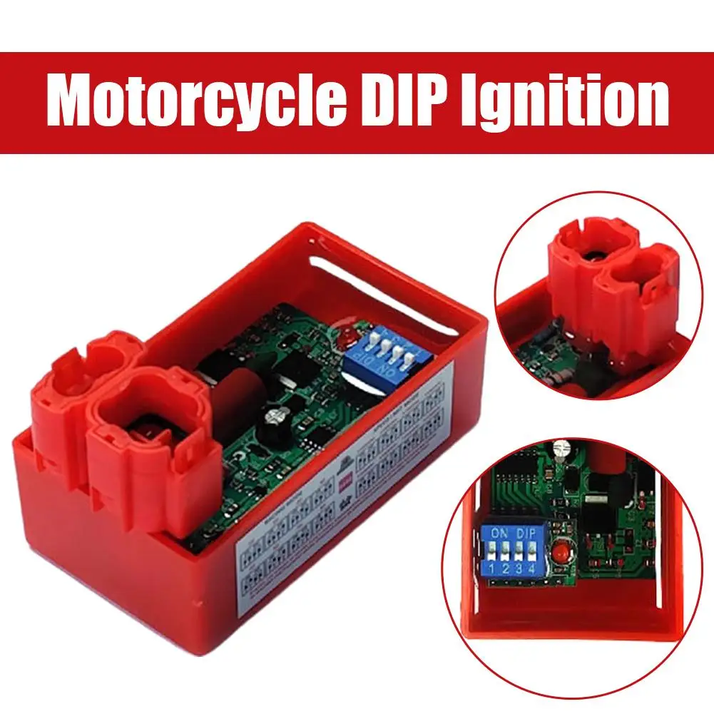 Motorcycle DIP Ignition Module Ignition Controller Universal Motorcycle Engines Red Shell Auto Ignition System Accessory