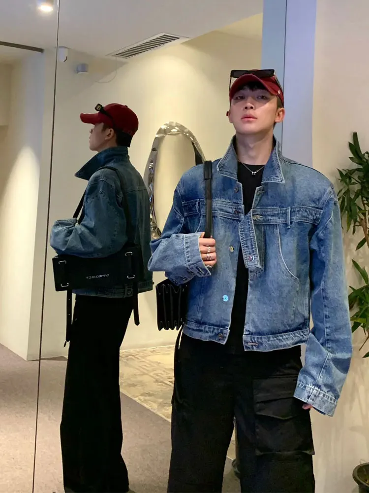 Chaqueta para Hombre, Abrigo Marrón, Estilo Visvim, Filosofía Oriental Tradicional, Zen Japonés, Artesanal, Estética Minimalista, Abrigo Cálido