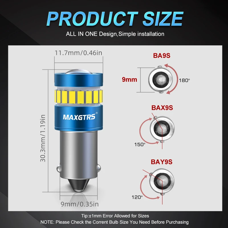 2x السيارات السيارات BA9S Bax9s BAY9S Led T4W إسفين W5W 3030 رقاقة Led مصباح داخلي لمبة T2W T3W H5W وقوف السيارات DRL لوحة ترخيص ضوء