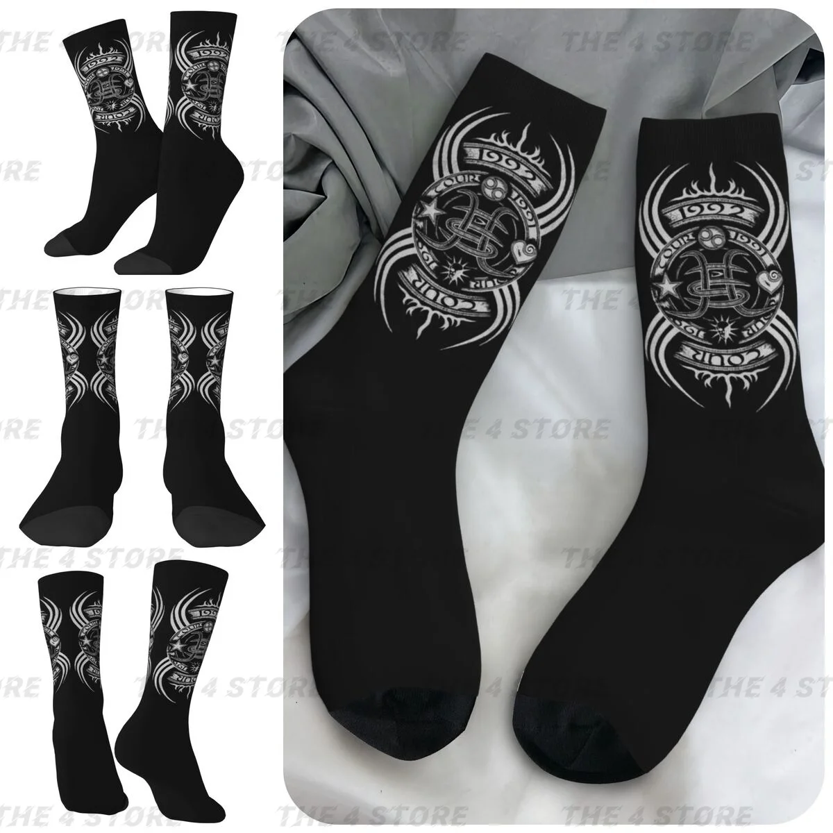 

High elasticity polyester fiber 3D printing cosy Unisex Cycling H-Heroes Del Silencio Interesting Four Seasons Socks