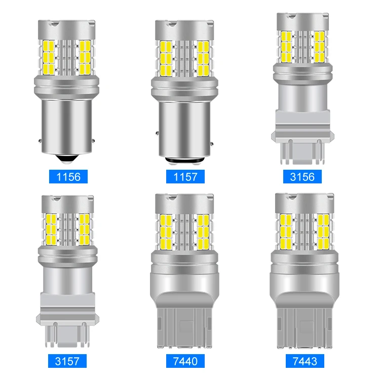 1pcs 1156 BA15S P21W BAU15S PY21W LED White 1157 BAY15D P21/5W 3020-30SMD Bulb 7440 W21W 3157 7443 W21/5W White Red 12v 1500LM