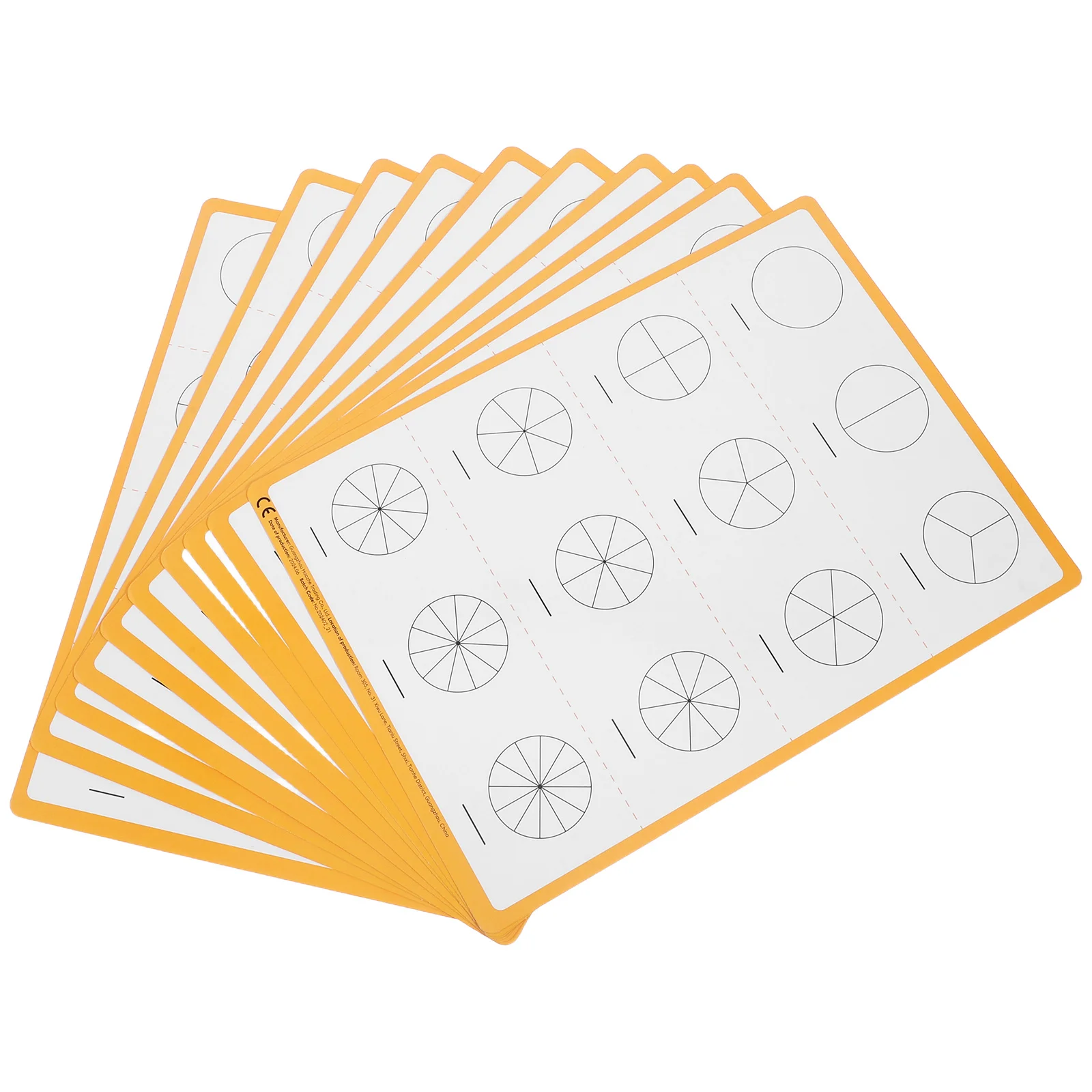 

10Pcs Fraction Manipulative Sheets Reusable Dry Erase 11.2x8.2 Dual Sided Math Learning Kit for Elementary Students