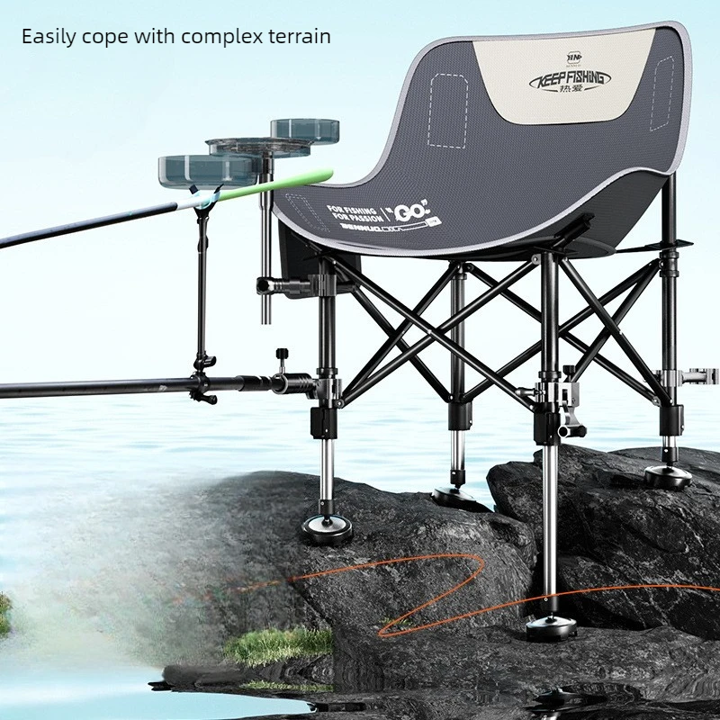

Oversized Heavy Duty Moon Chair for Fishing, Thickened Oxford Cloth Reinforced Frame, Anti-Slip Feet All Terrain Folding Seat