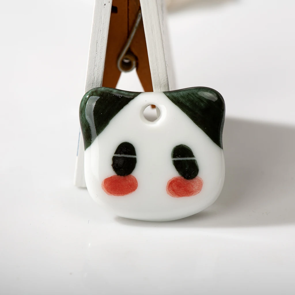 Cartoon Small Animal Ceramic Pendant Porcelain Beads Jewelry Necklace Accessories DIY Z053