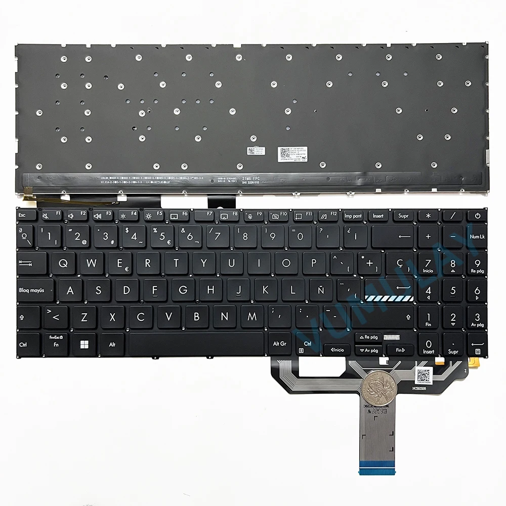 

Spanish Backlit Keyboard for ASUS VivoBook X1605 X1605EA X1605E X1605VA X1602 X1603Z X1603ZA F1603 M1603 M1603Q M1603QA M1605XA