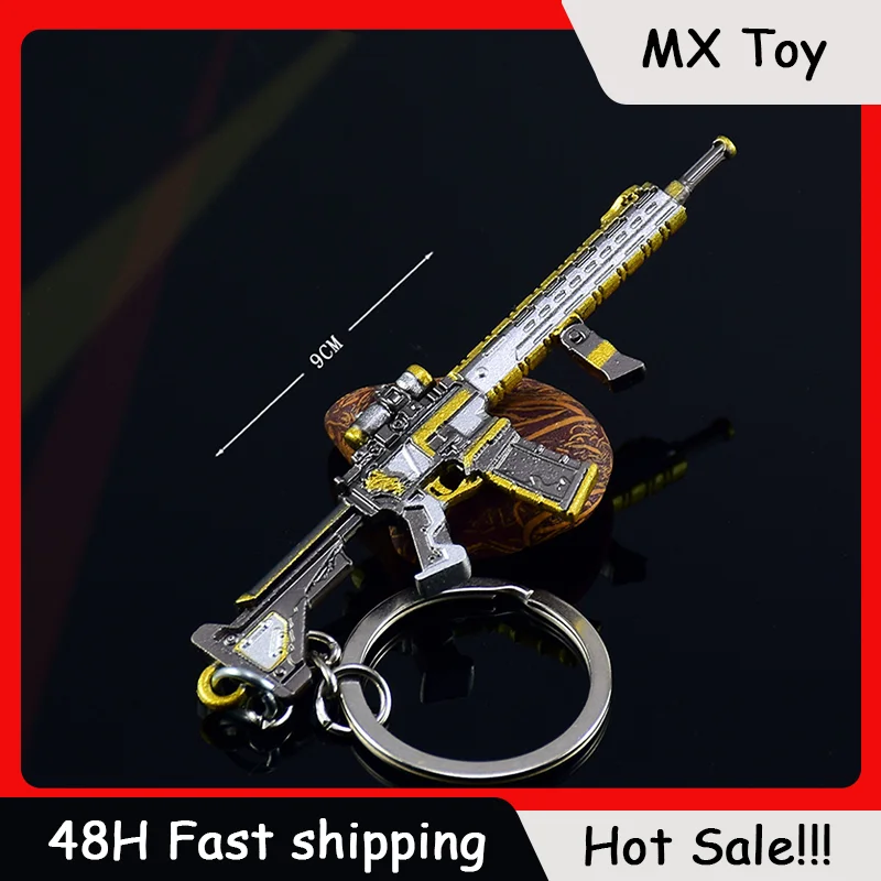 

9cm Delta Force Gun Keychain All-Metal Craft Ornament M4A1 Delta Ares' Wrath Metal Durable Keychain Pendant Gifts Collections