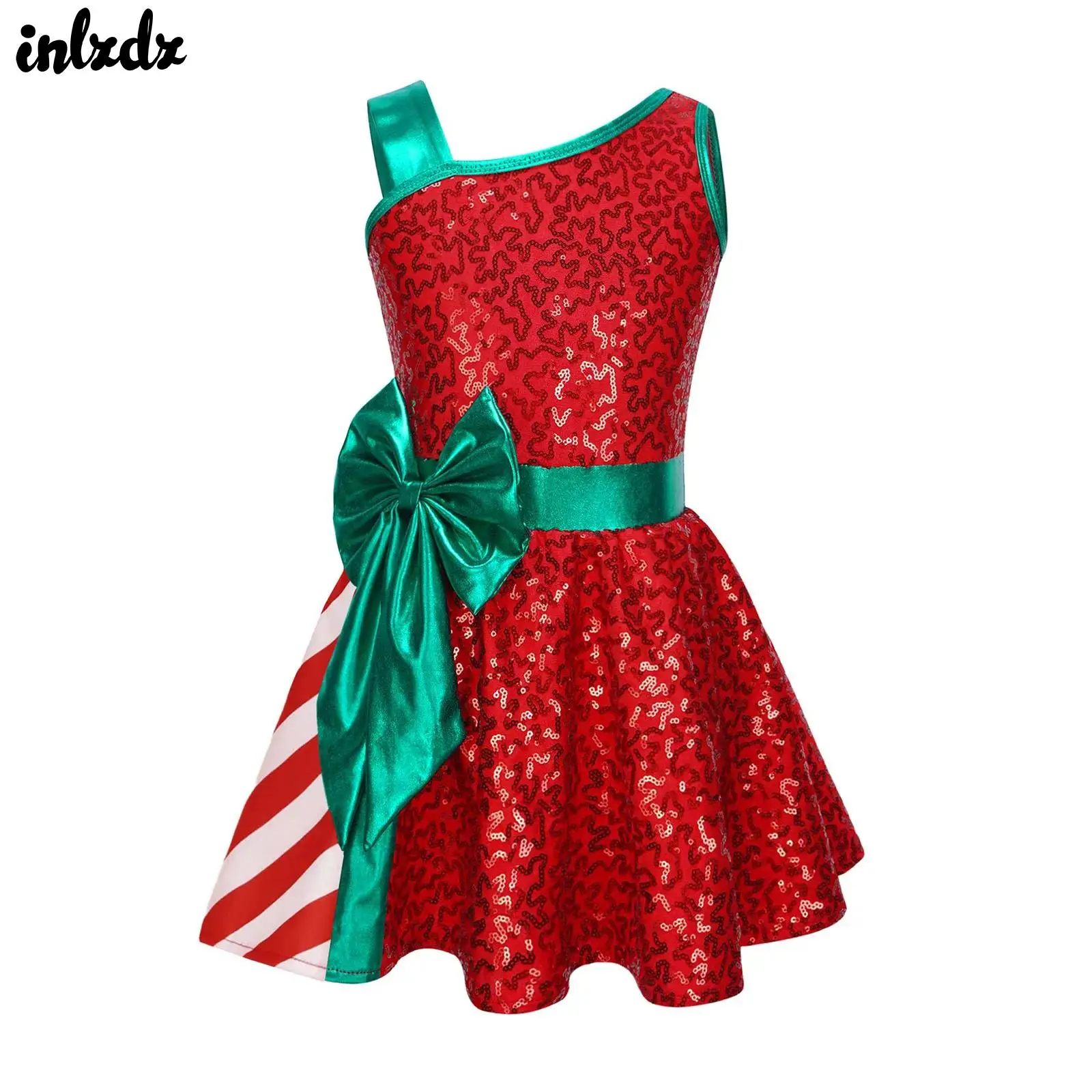 meninas-natal-papai-noel-doce-cana-cosplay-traje-brilhante-lantejoulas-ginastica-ballet-tutu-collants-danca-macacao-vestido