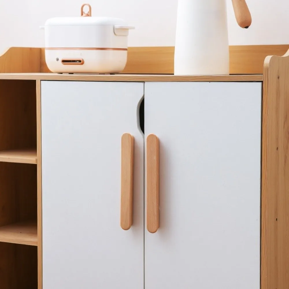 Nordic Style Walnut Wood Furniture Handles Multi-sized Long Solid Drawer Pulls T-Shape Wardrobe Handles Cupboard Wardrobe