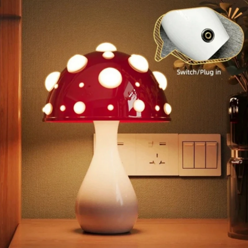 Mushroom Desk Lamp Reading Desk Light Decoration Bedroom Bedside Dimming Atmosphere Lamp Small Night Lamp Gift