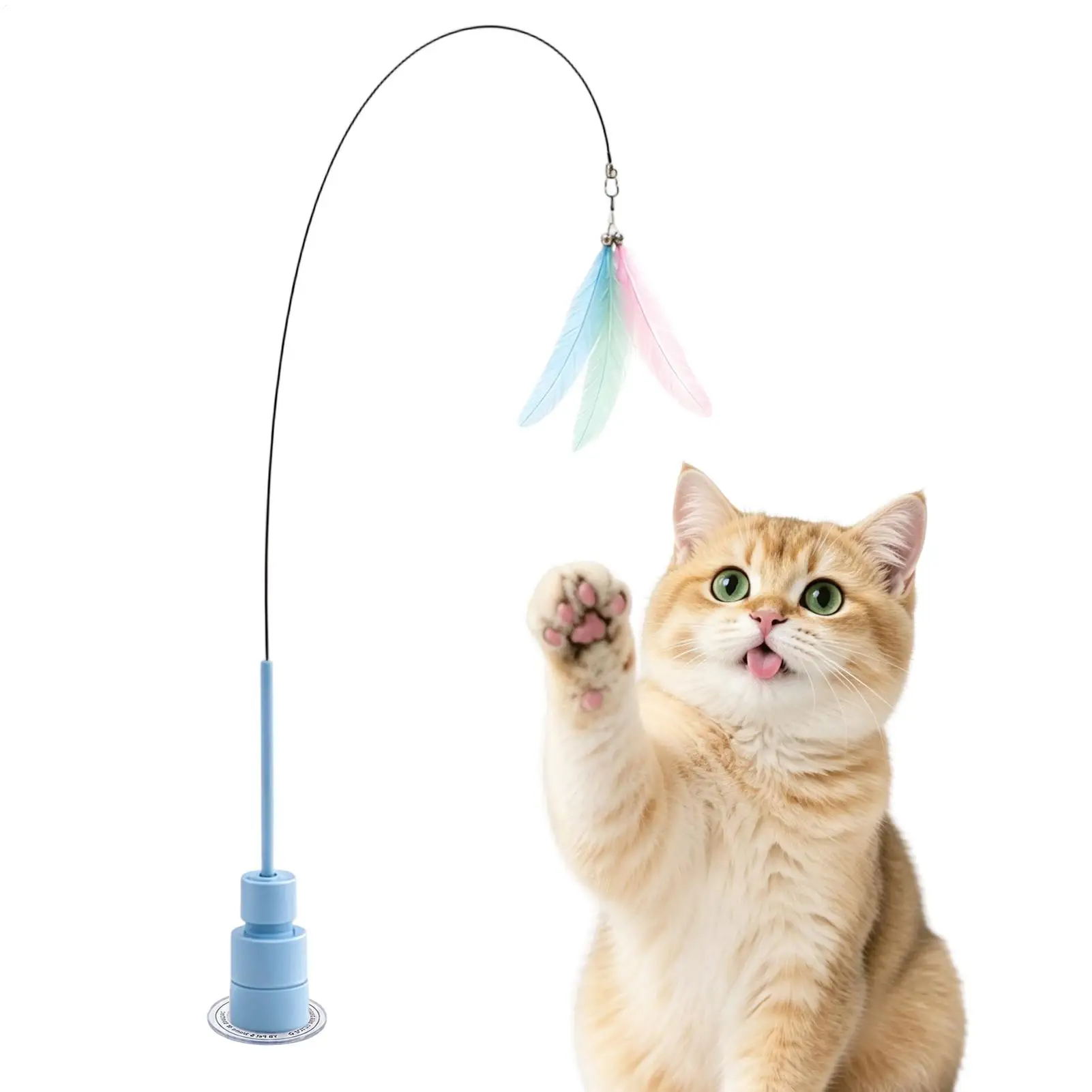 Cat String Toy With Bell Interactive Self-Play Enrichment Stick Indoor Cat Exercise Teaser Wand For Kitten Small Medium Large