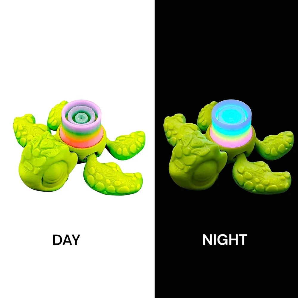 

Luminous Turtle Mobile Toy Lights up at Night Mineral Turtle 3D Printing Doll Realistic Animal 3D Printing Turtle Kids Toy