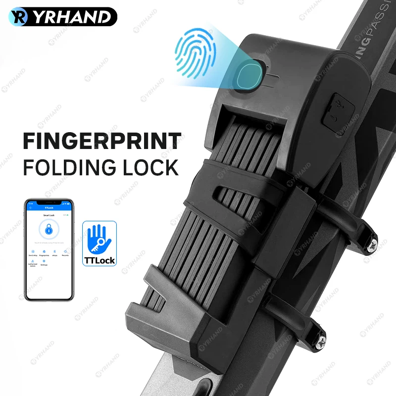 Imagem -02 - Yrhand Bicicleta Folding Lock Estrada Fold Lock Alta Segurança Ip67 Scooter Anti-roubo Elétrica E-bike Smart Lock