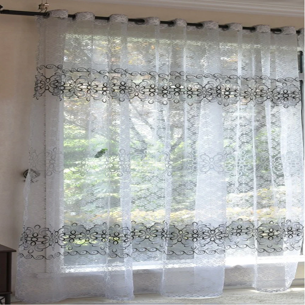 

Window Curtains Sheer Drapes Decor Premium Polyester Fabric Door Scarf Privacy Protection Natural Light Flow Soft Texture Home
