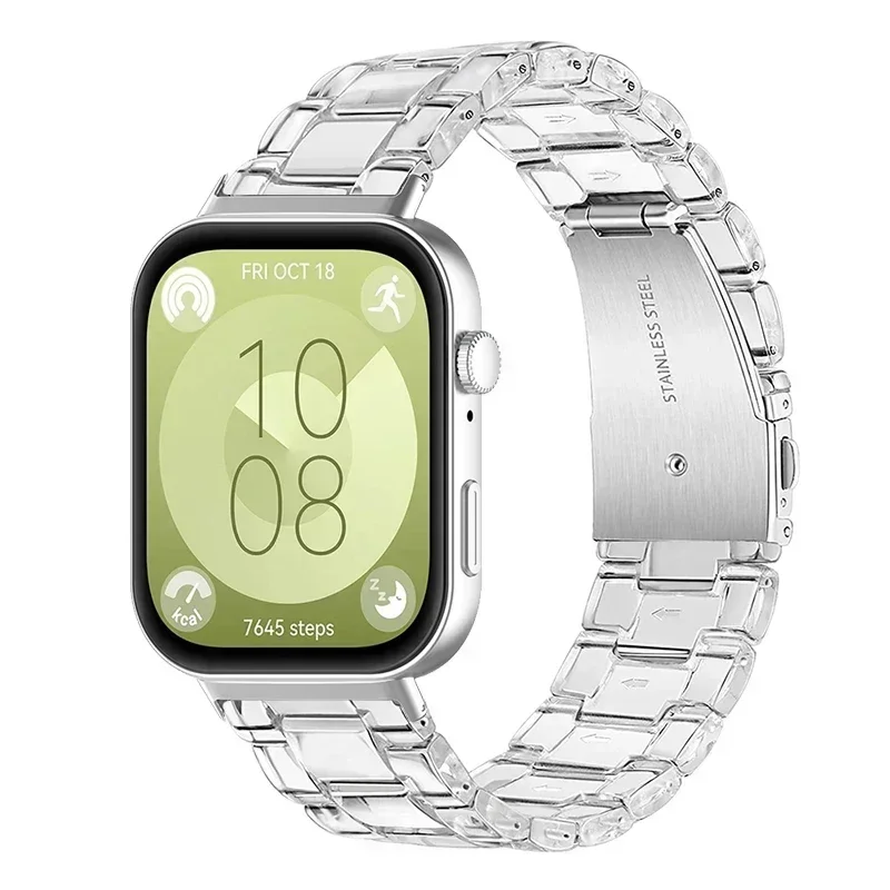 Clear Resin Strap for Huawei Watch Fit 3 Watchband Correas reloj for HUAWEI WATCH Fit 3 Wristband for huawei watch fit3 Bracelet