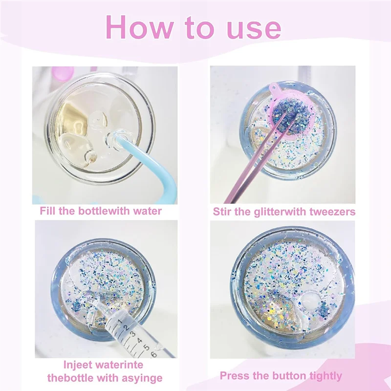 ABKP-DIY Craft Set-Snow Globe Tumbler Supplies Kit-Complete 10-Piece Includes Bent Syringe, Tweezers& Small Funnel