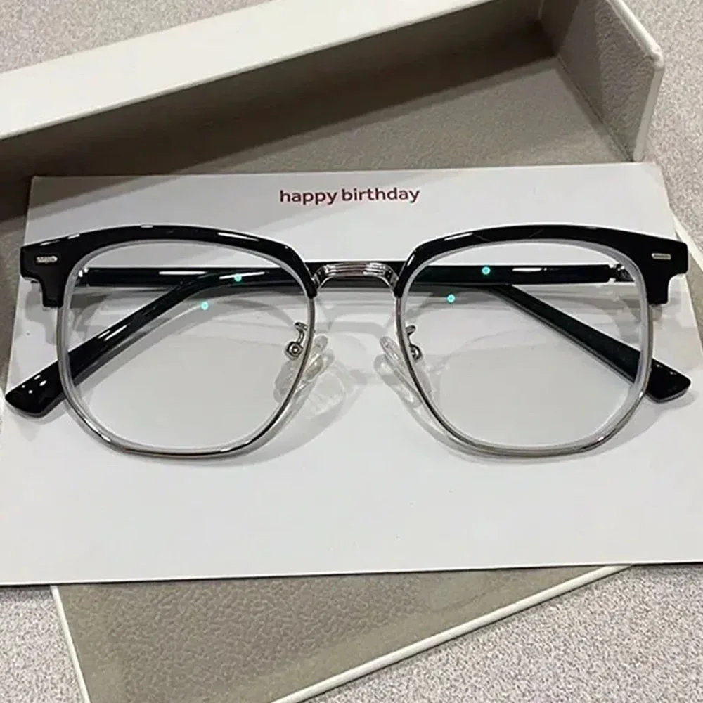 Vintage Browline Anti-Blue Light Reading Glasses Men Women Retro Half Frame Presbyopic Eyeglasses Computer Optical Spectacles