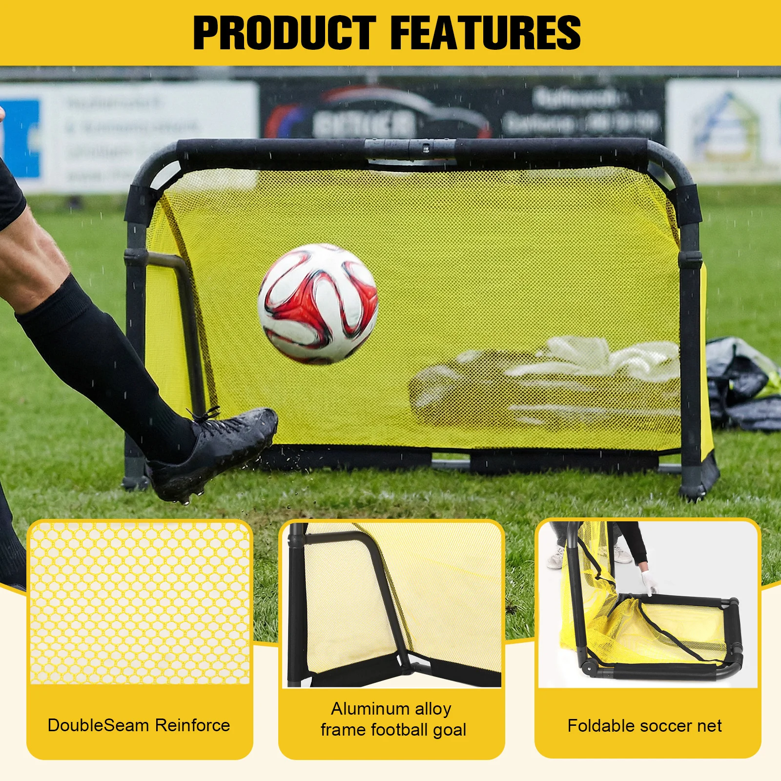 

Портативная сетка-отбойник для футбола, простая в установке, оборудование для тренировок по футболу, многоразовые подарки, принадлежности и инвентарь для детей, подростков и взрослых