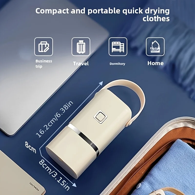مجفف كهربائي صغير محمول قابل للطي مع مؤقت ذكي سريع الجفاف، خزانة منزلية، مجفف مدمج متضمن للسفر RVs