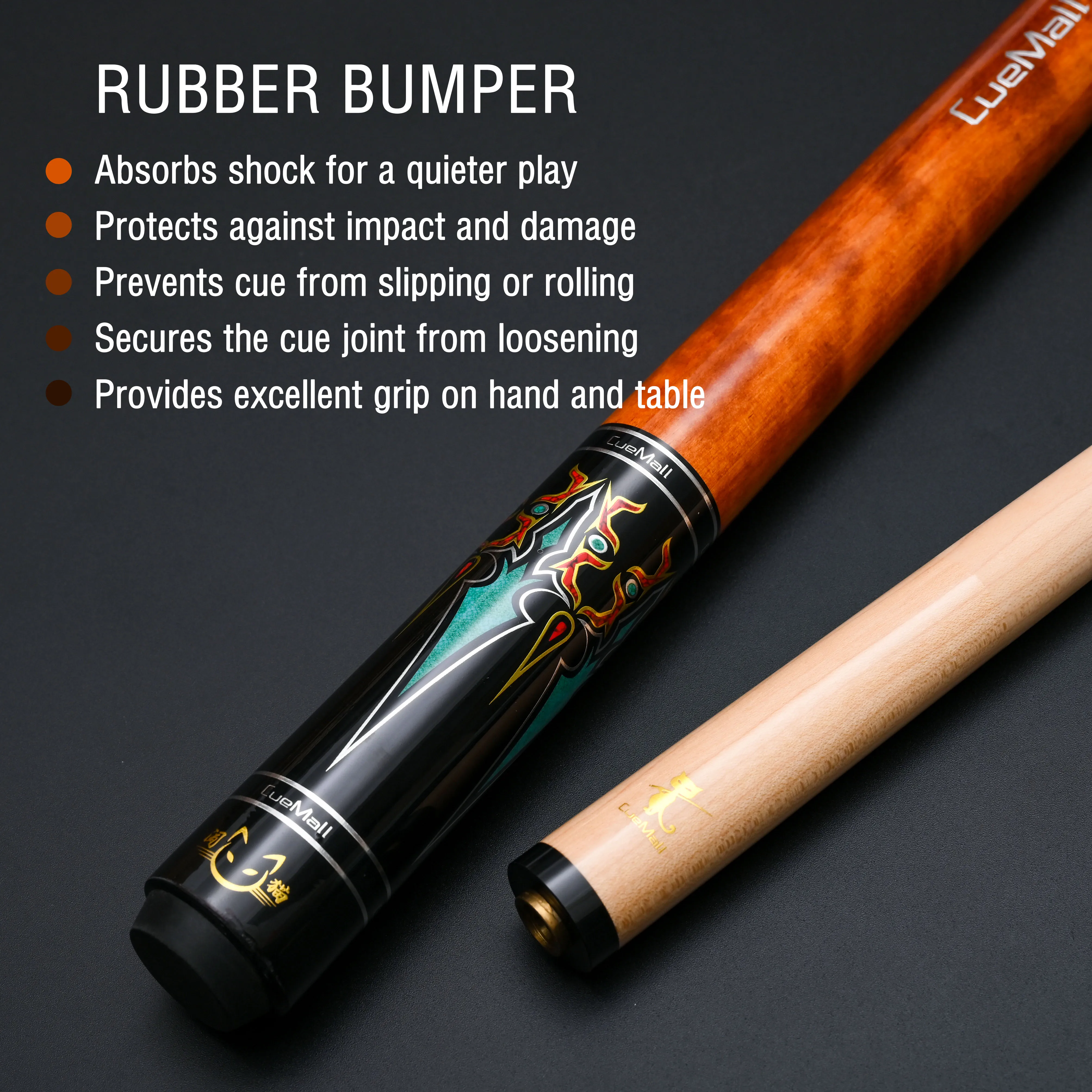 

Professional Low Deflection Pool Cue with Hard Maple Shaft & 12.75mm Tip. Quick-3 Thread Stainless Joint。