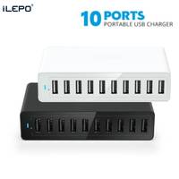 10Port 60W USB Charger for iPhone iPad Kindle Samsung Xiaomi Charging Station Dock Multi USB Charger Desktop Mobile Phone Charge