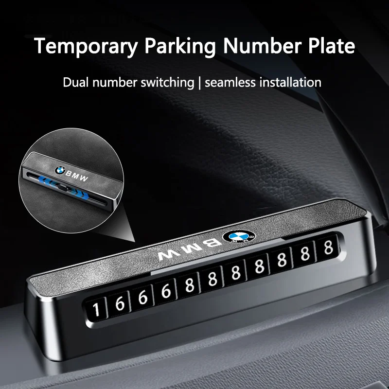High Quality Car Temporary Parking Card Phone Number Card For BMW Series X1 X3 X4 X6 E90 E91 I3 I4 F30 F48 F30 F10 E30 E34 F02 - view 2
