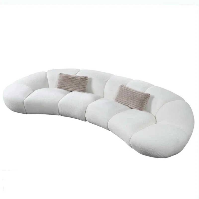

Retro cream wind candy sofa, curved petal sofa