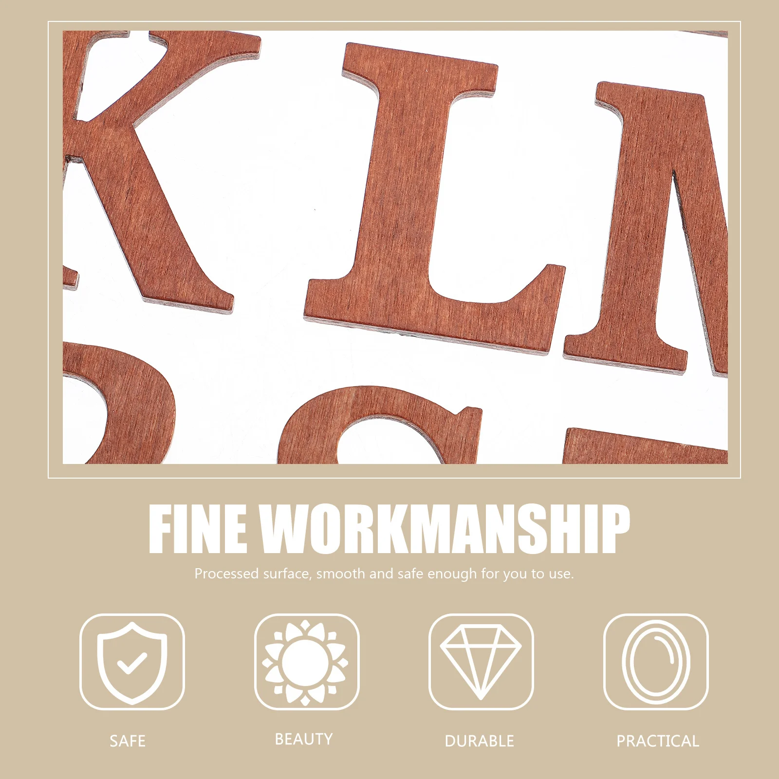 

26pcs Wooden Letters Decors English Alphabet Slices Lightweight Craft Pieces For Diy Home Party Christmas Decor Wood Cutout