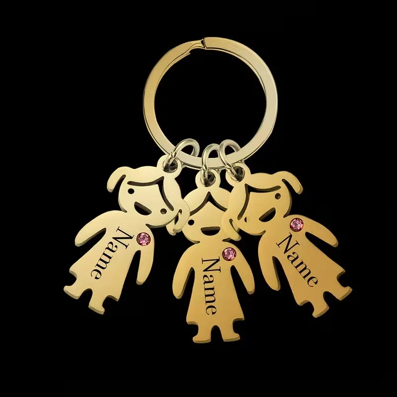 Personalized Birthstone Keychain, Customizable Gift