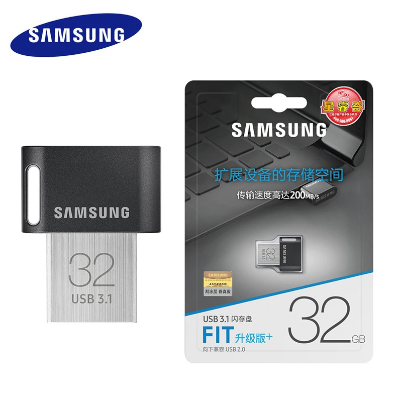 Imagem -06 - Samsung-usb 3.1 Metal Flash Drive Pendrive Mini Memory Stick Fit Plus Alta Velocidade Presente Office 256gb 128gb 512gb 64gb 400 Mbps