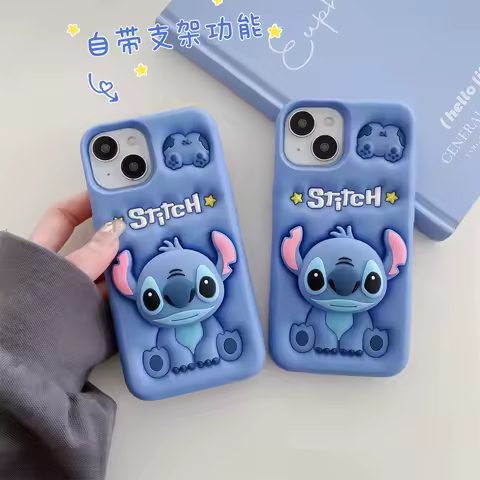 For Samsung Galaxy S23 S22 S21 S20 FE S24 PLUS Ultra A54 3D Stitch Face Grip Tok Holder Cartoon Silicon Soft Phone Case