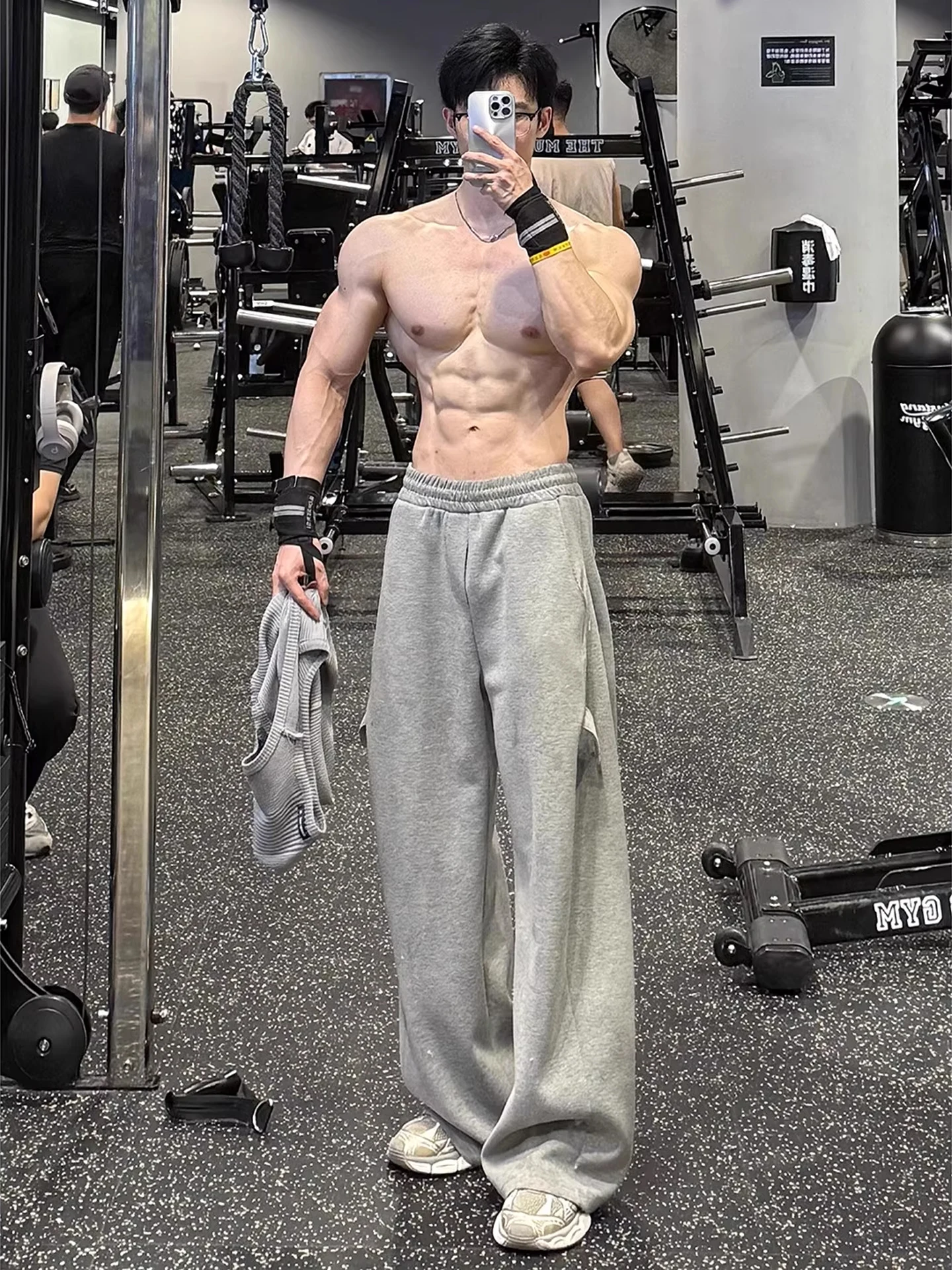 

ay American Sle Fitn Sports Sweatpants Men's Autumn Winter Cleanfit Wide Leg Casual Long Pants Drapey Knife Pants