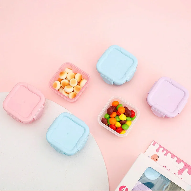 Mini caja de almacenamiento de cocina con tapa a prueba de fugas, contenedor de almacenamiento de alimentos, contenedores pequeños de plástico a prueba de humedad, accesorios de cocina