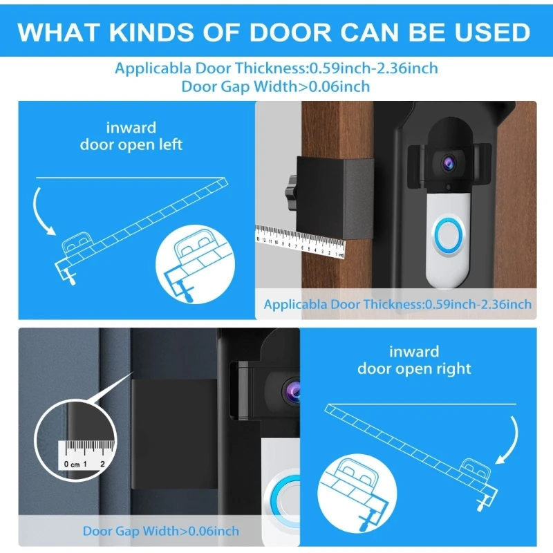 J6PA Secure Video Doorbell Mounting Solution With Sun/Rain Shield for Apartment for Video Doorbell 4/3/3 2 1 Doorbell