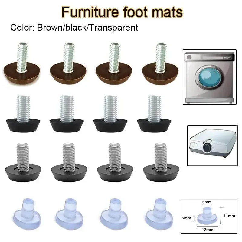 8/24pcs Adjustable Furniture Leg Clear/Black/Brown Protectors Plastic Floor Cushion for Chairs/Tables on Tile & Hard Surfaces