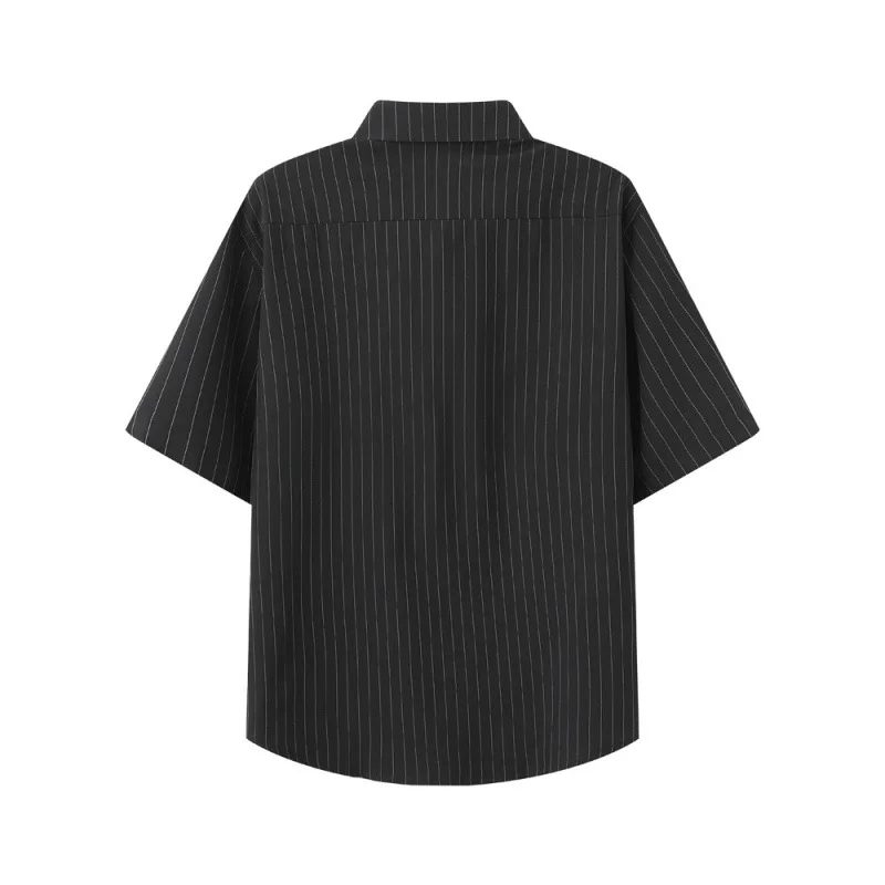 Short Sleeve Shirt Men's 2026 Summer New Business Casual Striped Shirt Half Sleeve