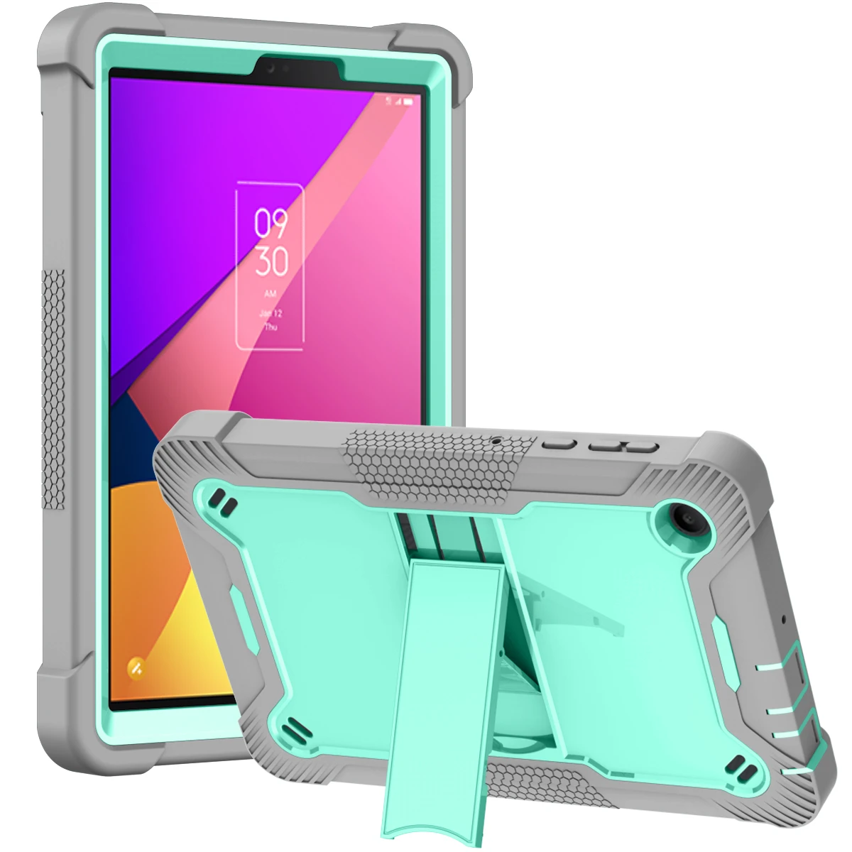 Hybrid Case For TCL Tab 8 4G LE 8 inch 9132W 9137W Heavy Duty Armor Stand Cover Kids Silicone PC Shockproof Full Body Protection