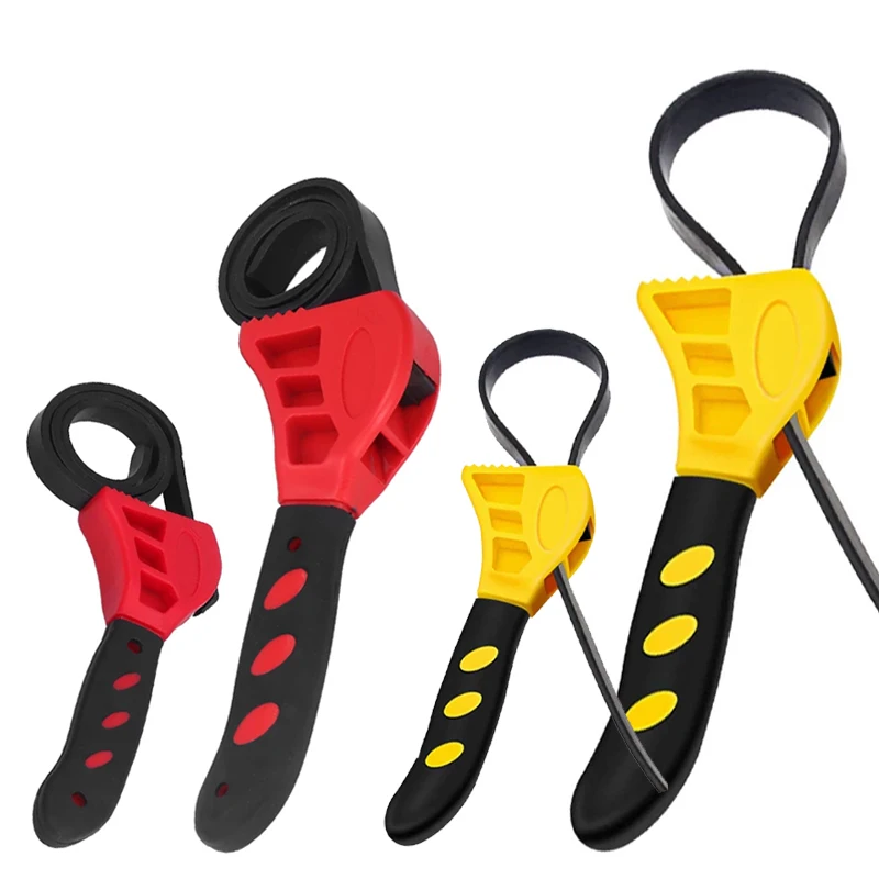Oil Filter Spanner Strap Opener Chave de Cinto Polegada Tubulação de Água Multifuncional Remoção do Cartucho Ferramentas de Desmontagem Ajustável