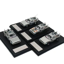 Diecast 1:64 Scale Back To The Future Time Car Simulation Alloy Car Model Static Display Collectible Gift Toy Decration Souvenir