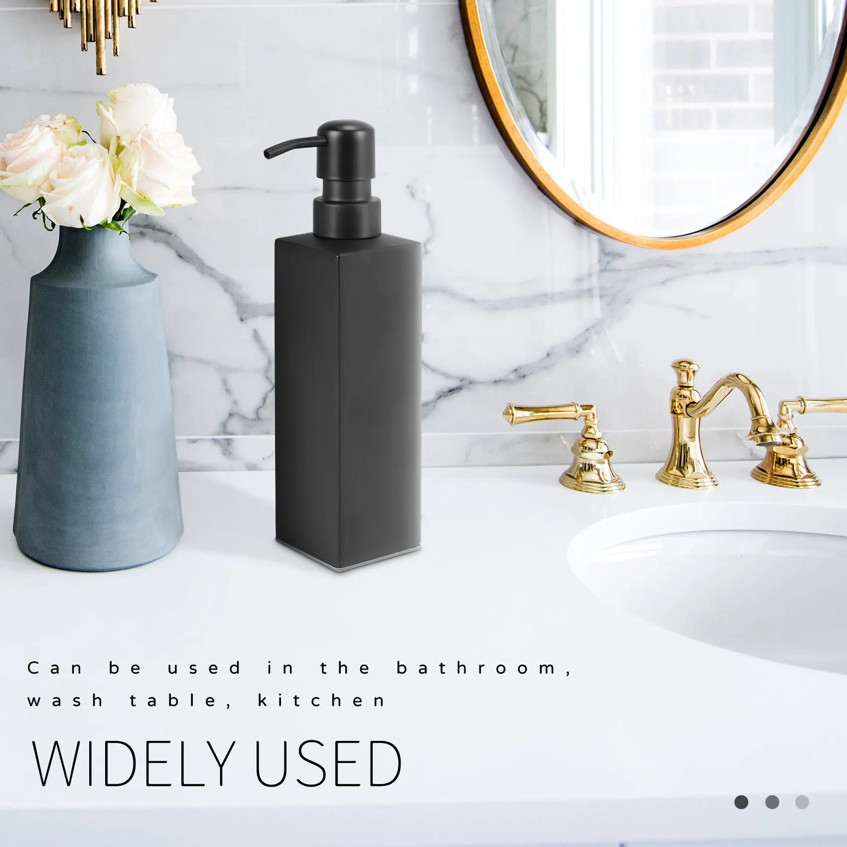 New Stainless Steel Handmade Black Liquid Soap Dispenser Bathroom Accessories Kitchen Hardware Convenient Modern