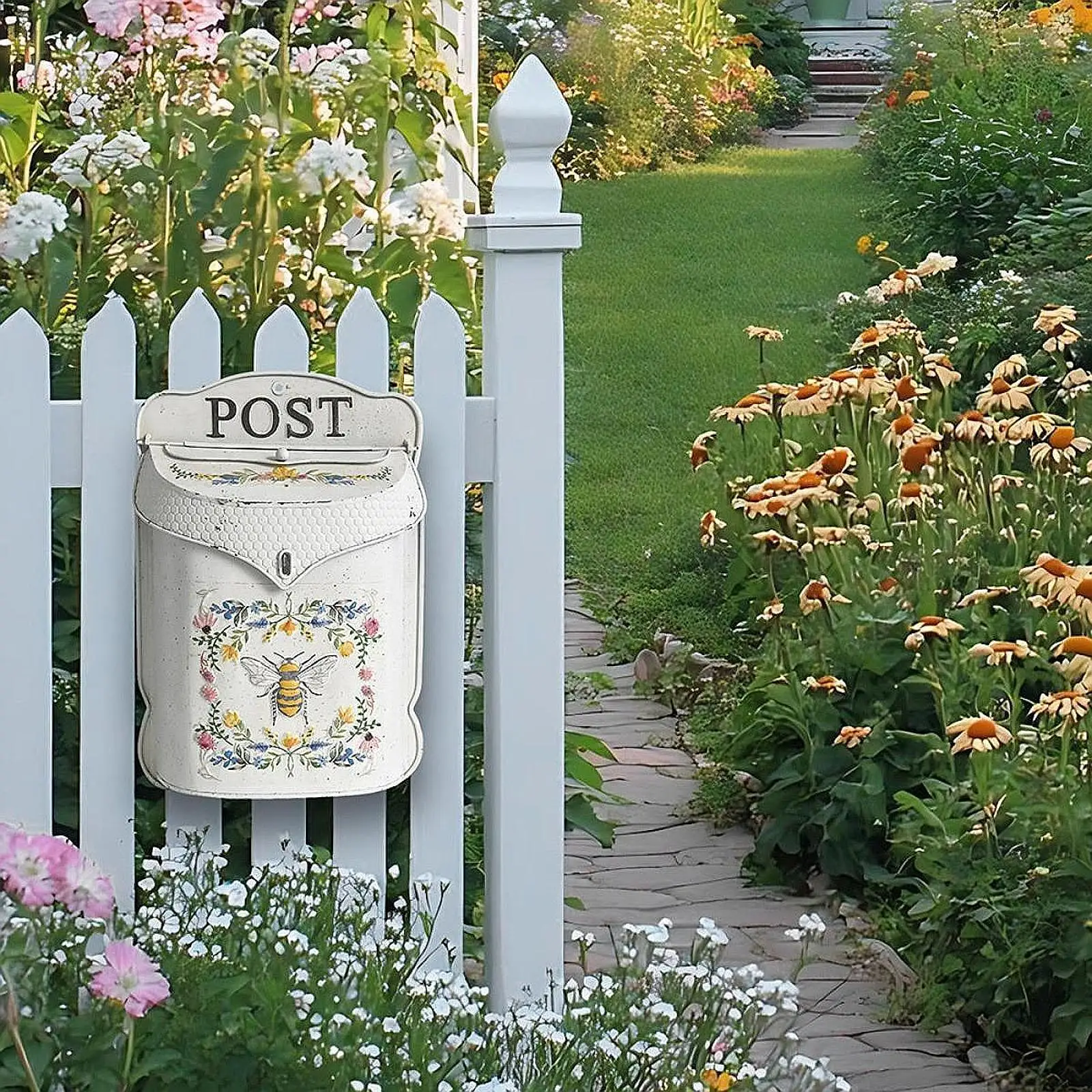 

Hanging Post Box Home Decor Farmhouse Mail Drop Box Embossed Wall Mount Mailbox for School Residential Gate Hotel Front Porch