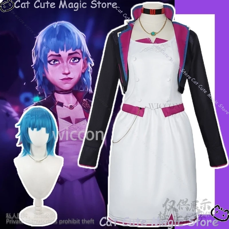 Arcane lol anime jogo cosplay jinx traje sexy vestido uniforme perucas para festa de natal de halloween meninas mulher roleplay personalizado