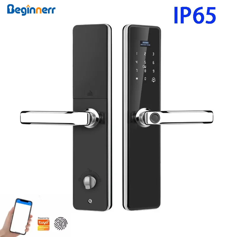 

Waterproof IP65 Stainless steel 304 6068 mortise Smart Door Lock Tuya wifi 6072 6085 Fingerprint pincode card Digital door lock