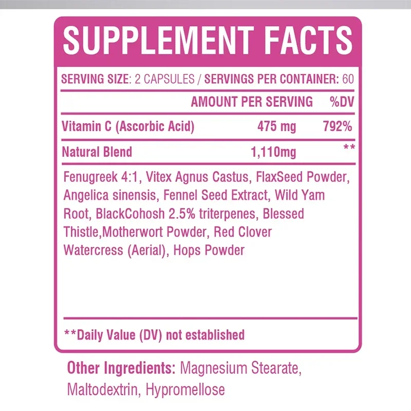 Pueraria Mirifica Capsules - Promote Breast Development, Relieve Menopausal Discomfort, Natural Herbal - 120 Capsules