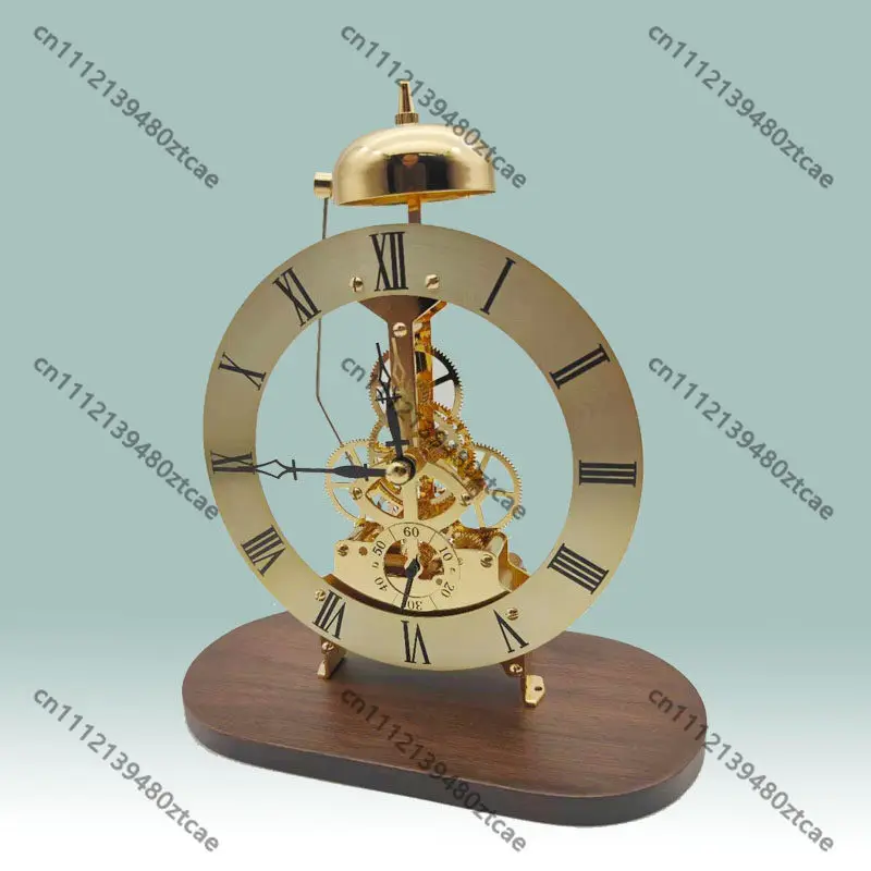 Light Luxury Retro Table Clock Stylish Imitation Mechanical Clock Household Desktop Ornament Unique Decor