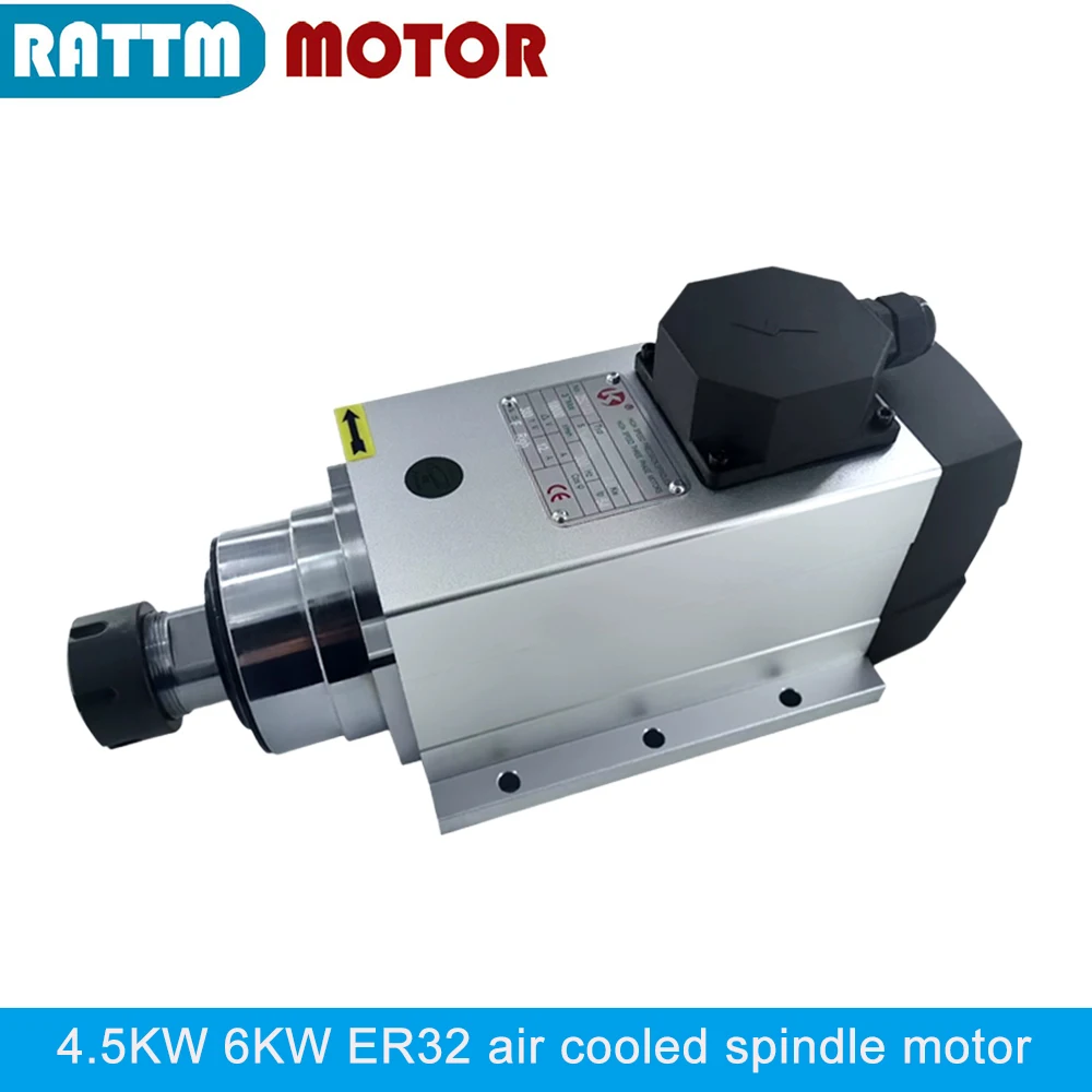 

POWACE 4.5KW Square Air Cooled Cooling Spindle ER32 runout off 0.01mm for CNC Router Engraving Milling Machine
