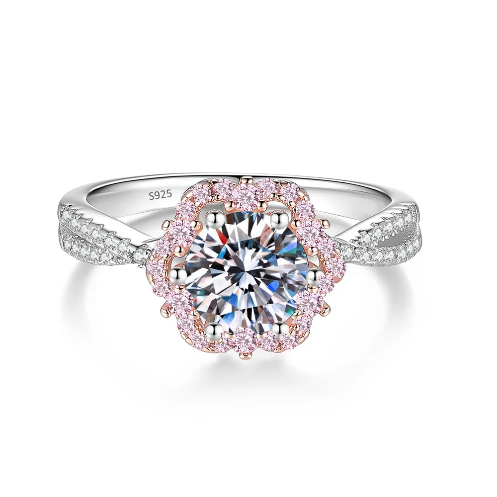 

Кольцо с муассанитом 1 карат из стерлингового серебра S925 с цирконом, обручальное кольцо для женщин, на годовщину свадьбы, День матери, элитный ювелирный подарок