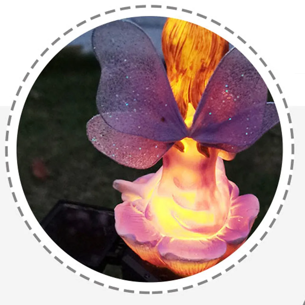 

Солнечный светодиодный светильник на солнечной энергии, 600 мАч, водонепроницаемый, для украшения сада, газона, ландшафта, в форме цветка, солнечные садовые светильники в форме феи