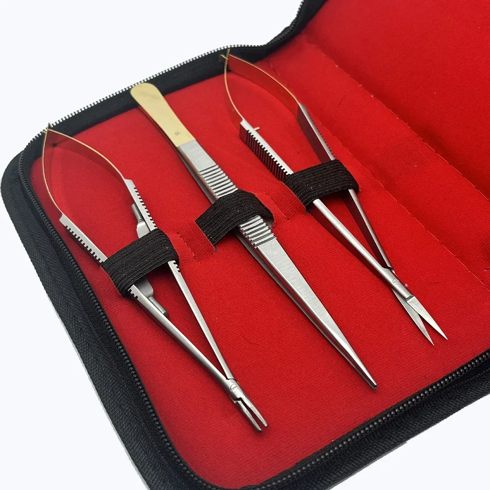 

Держатель иглы Castroviejo, ножницы, щипцы, стоматологический набор из 3 предметов, 18 см для ортодонтических имплантатов и оральной хирургии