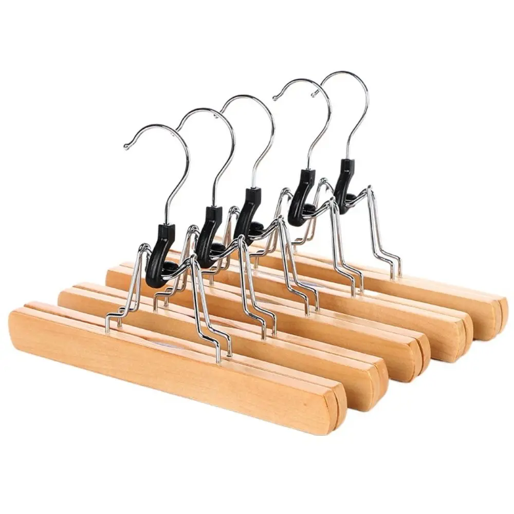 New 1PC Clothes Hanger Woodiness Log Horse-face Skirt Rack Storage Retro Color Hanfu Pants Hook